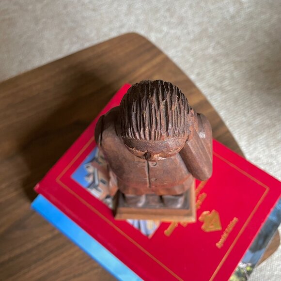 Vintage Wood Carved Man Figure Farmer Peasant Primitive Rustic Folk Art - Picture 10 of 10